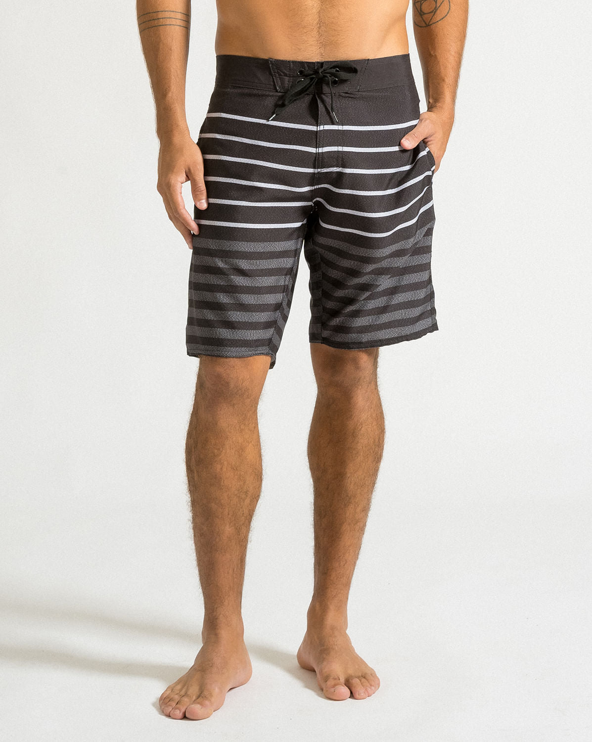 Boardshort Volcom Quarta Stripe Preto