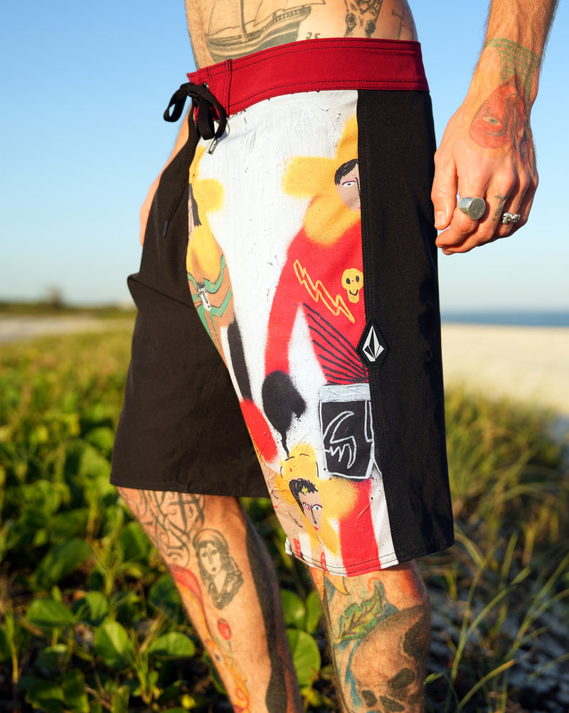 Boardshort Volcom FA x Alucinandinho The Star Won Preto