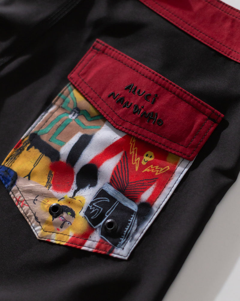 Boardshort Volcom FA x Alucinandinho The Star Won Preto