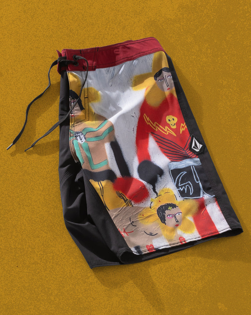 Boardshort Volcom FA x Alucinandinho The Star Won Preto