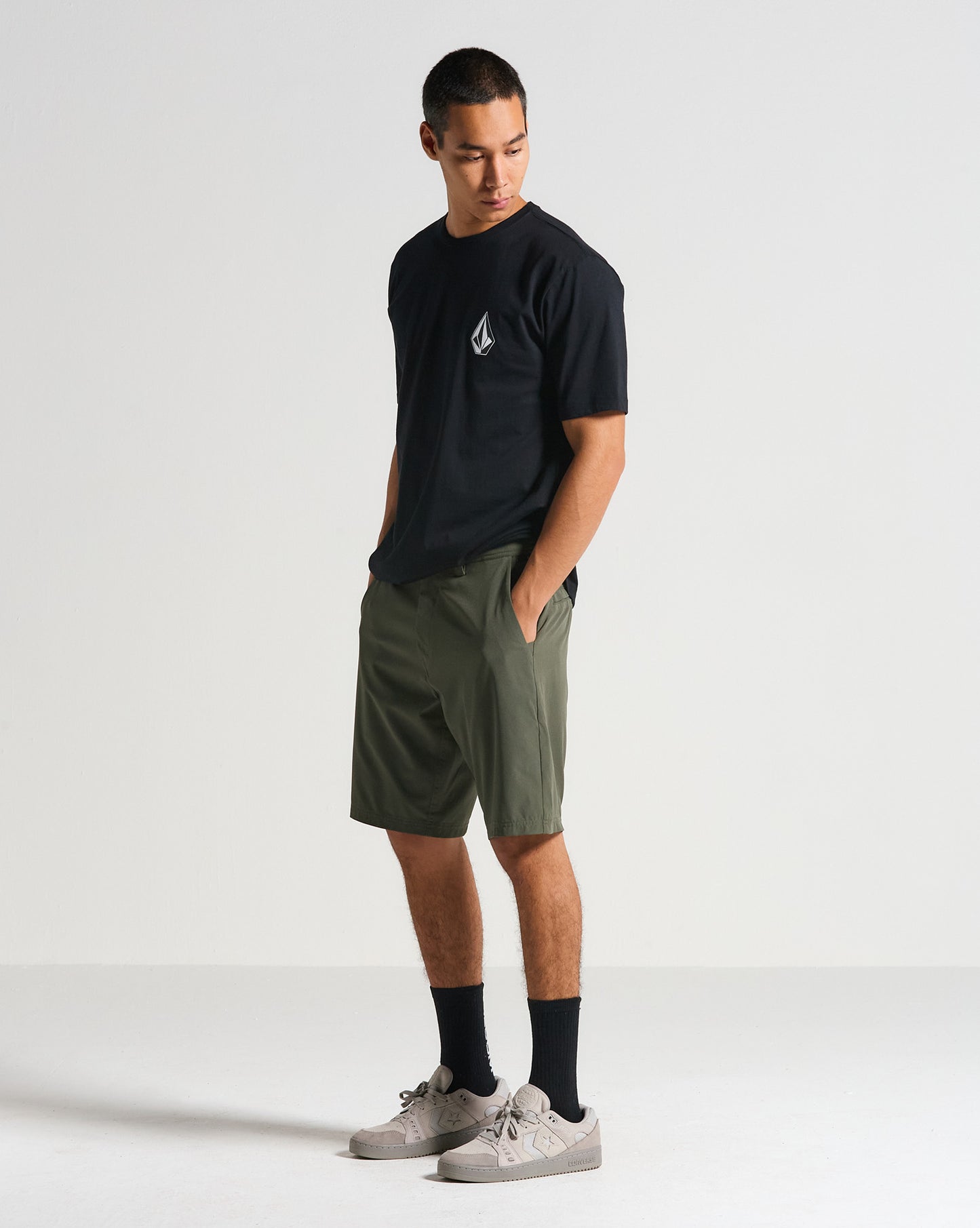 Bermuda Híbrida Volcom Cross Shred Squadron Green