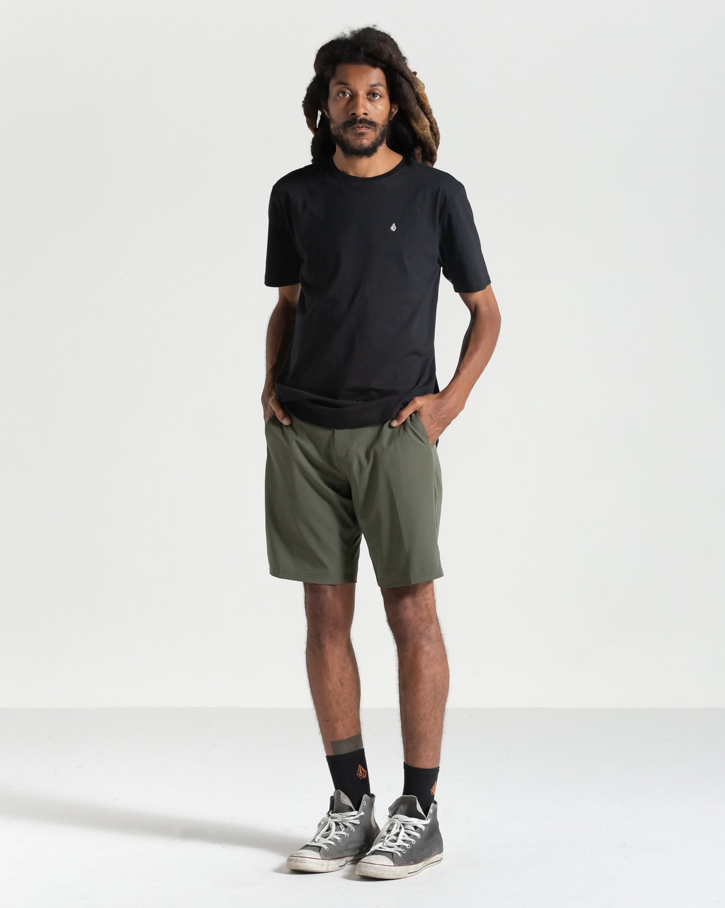 Bermuda Híbrida Volcom Cross Shred Squadron Green