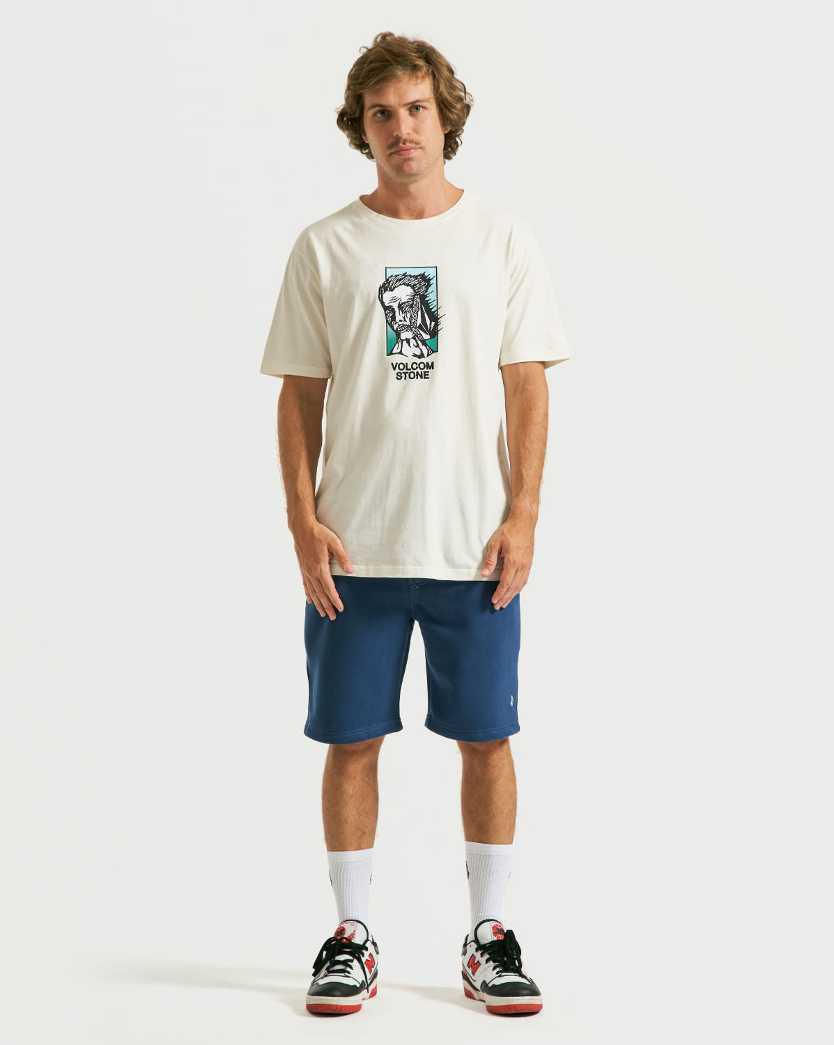 Bermuda Moletom Volcom Single Stone Azul