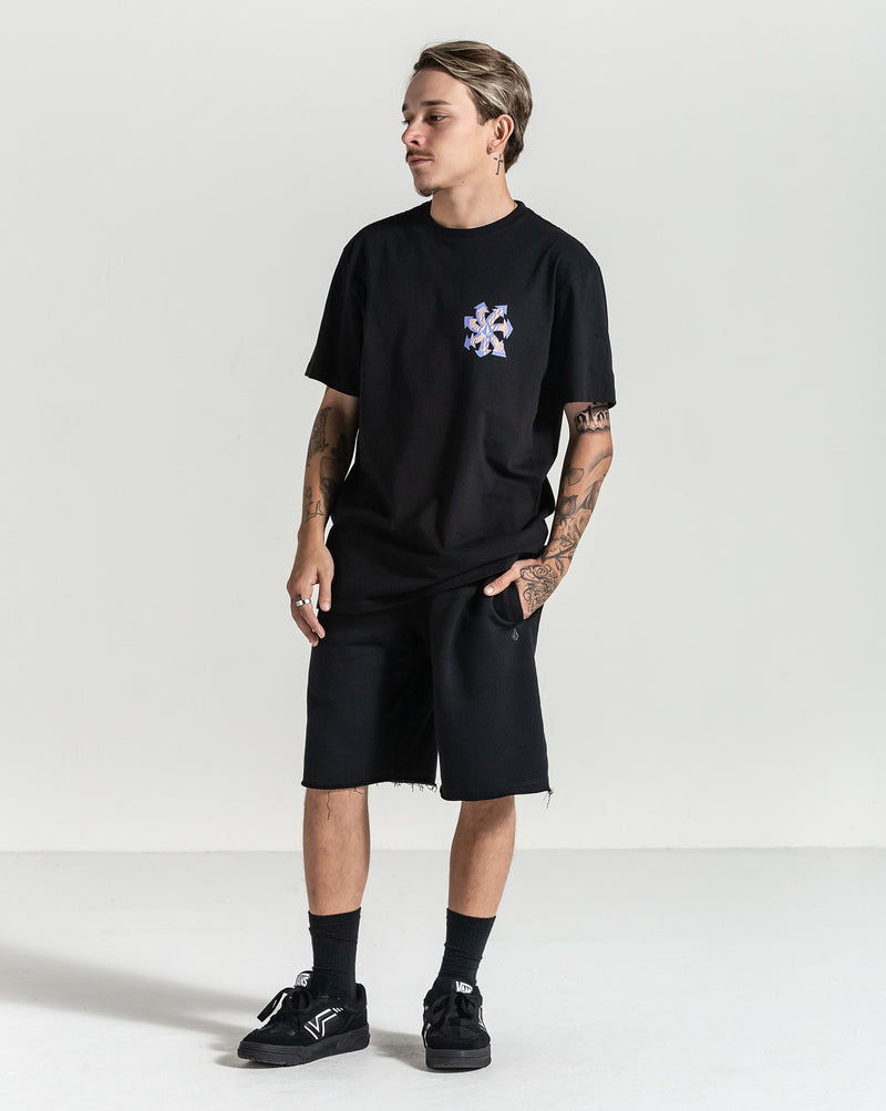 Bermuda Moletom Volcom Single Stone Preta