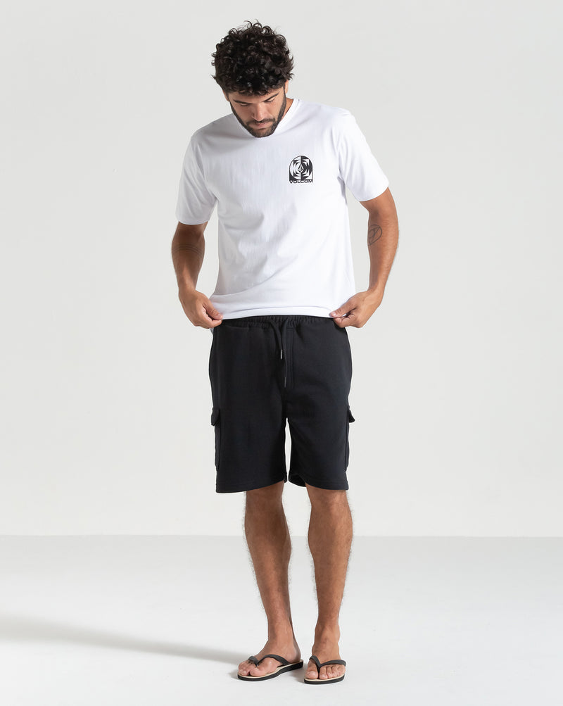 Bermuda Moletom Volcom Comf Cargo Preta
