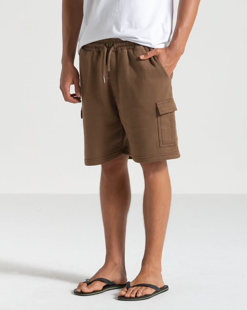 Bermuda Moletom Volcom Comf Cargo Marrom