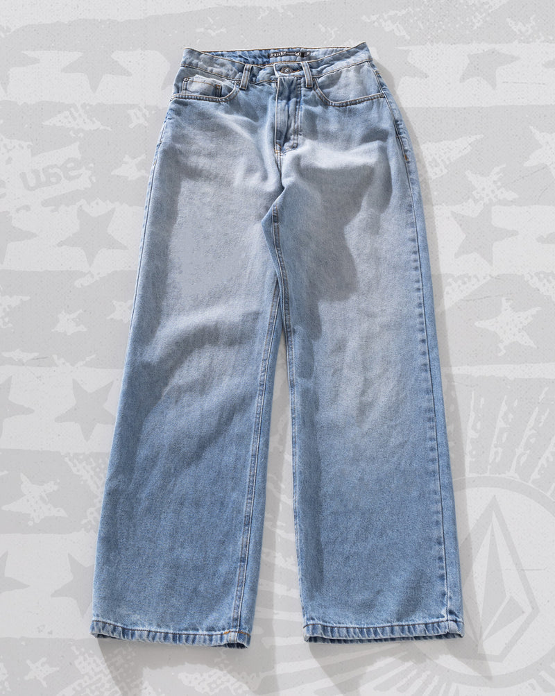 Calça Volcom Stoned High Rise Azul