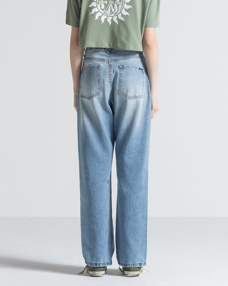 Calça Volcom Stoned High Rise Azul