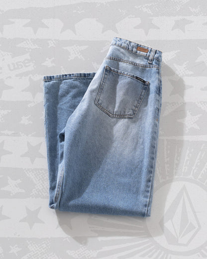 Calça Volcom Stoned High Rise Azul