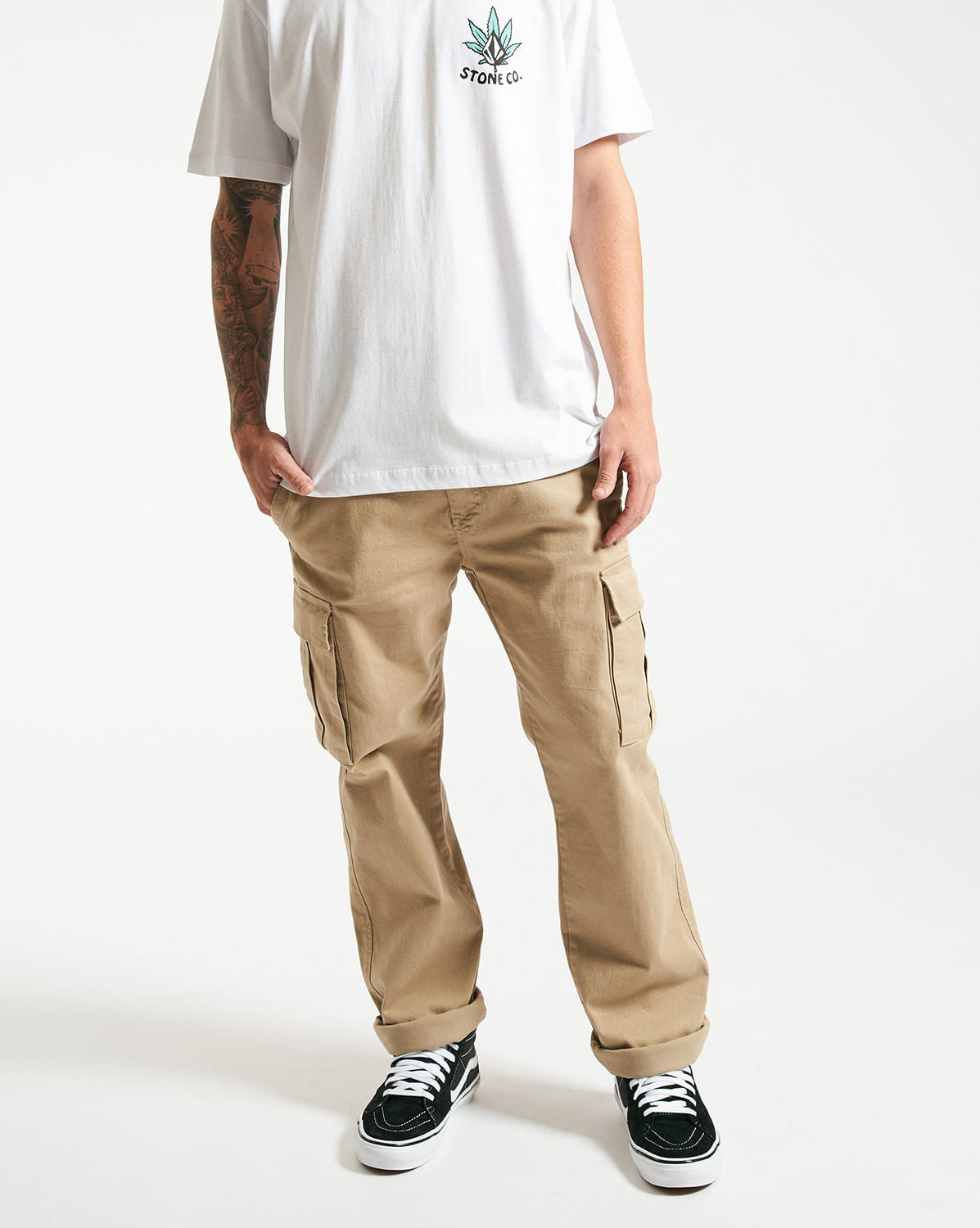 Calça Volcom Stranger Cargo Bege