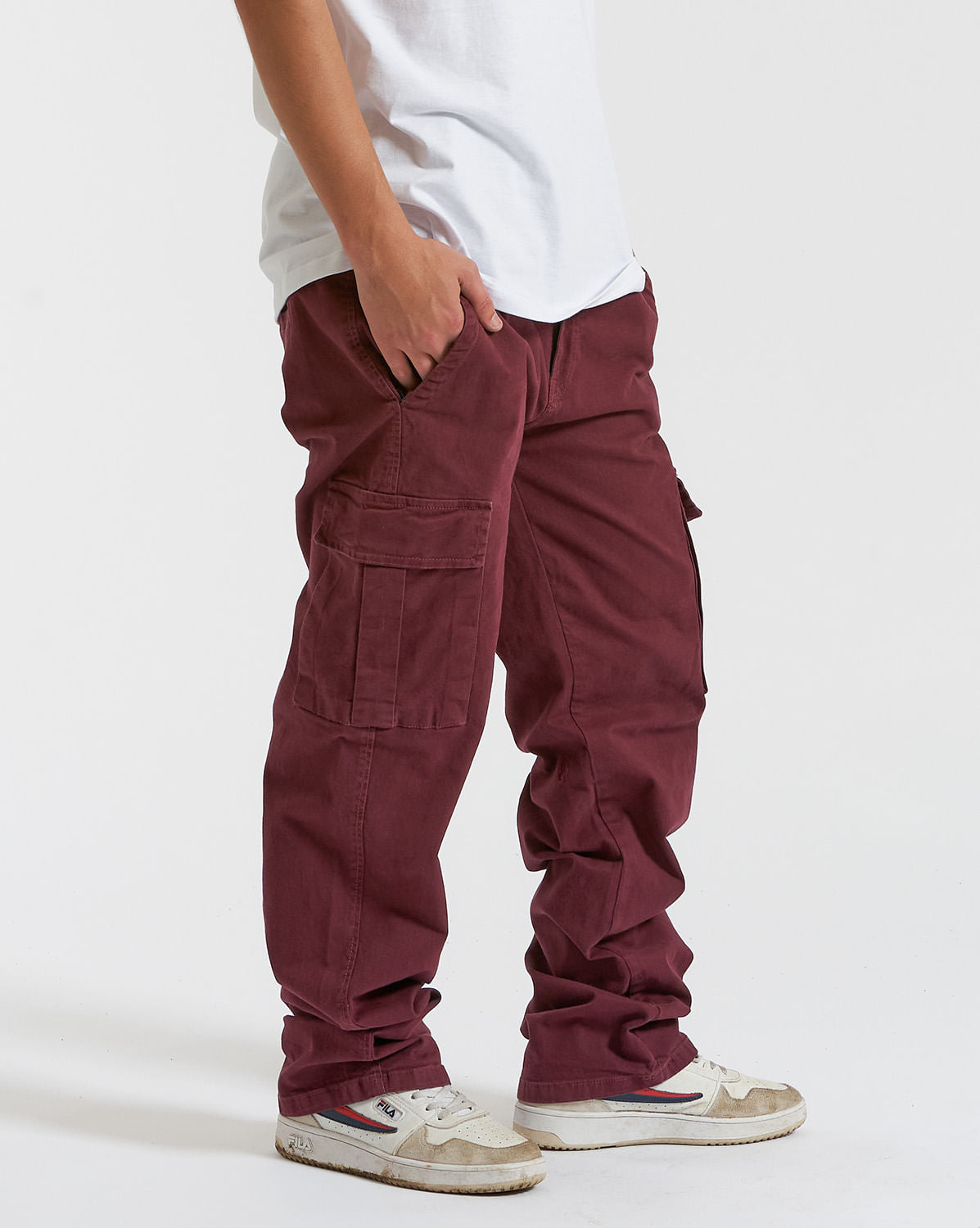 Calça Volcom Stranger Cargo Sarja Vinho