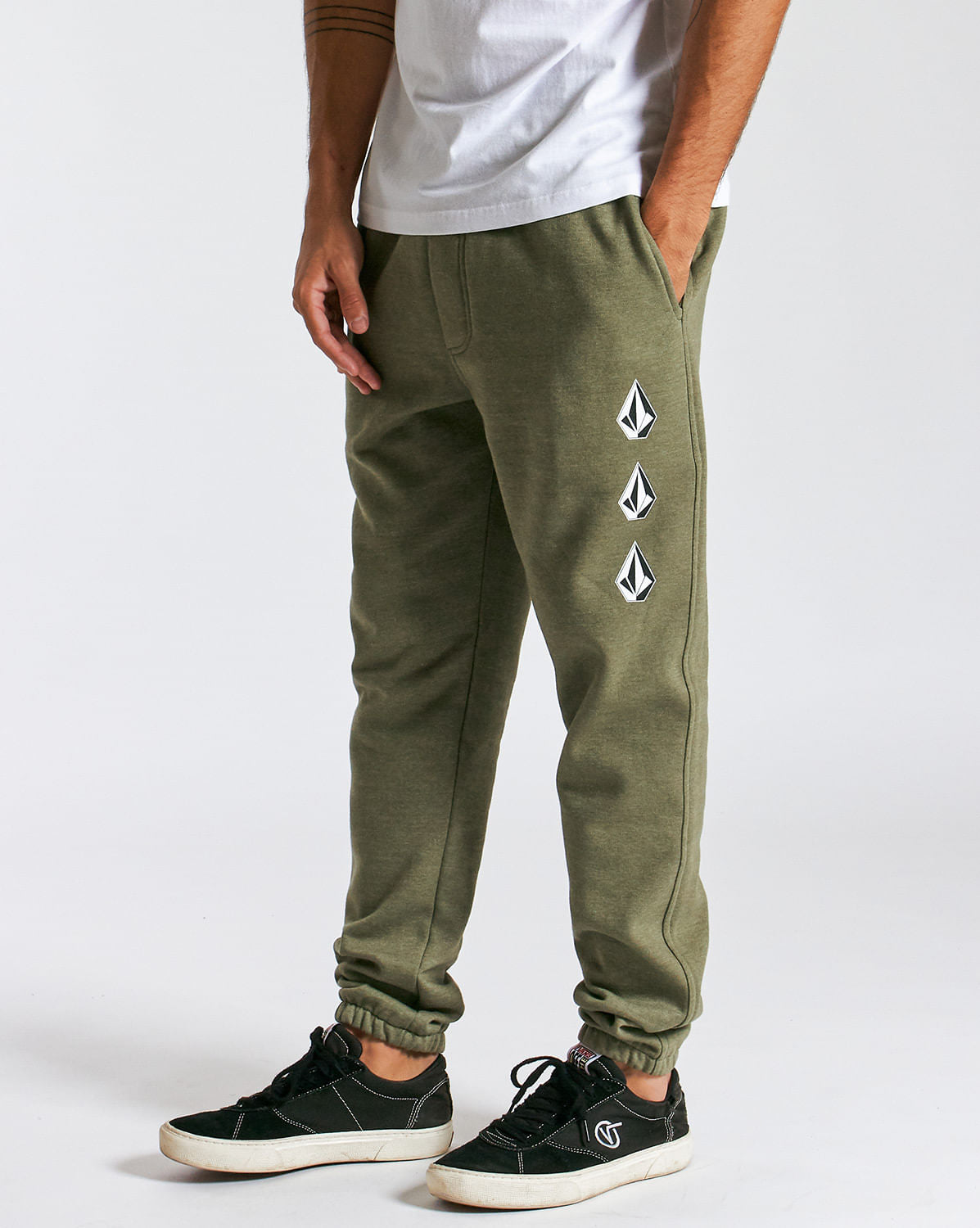 Calça Moletom Volcom Iconic Stone Verde