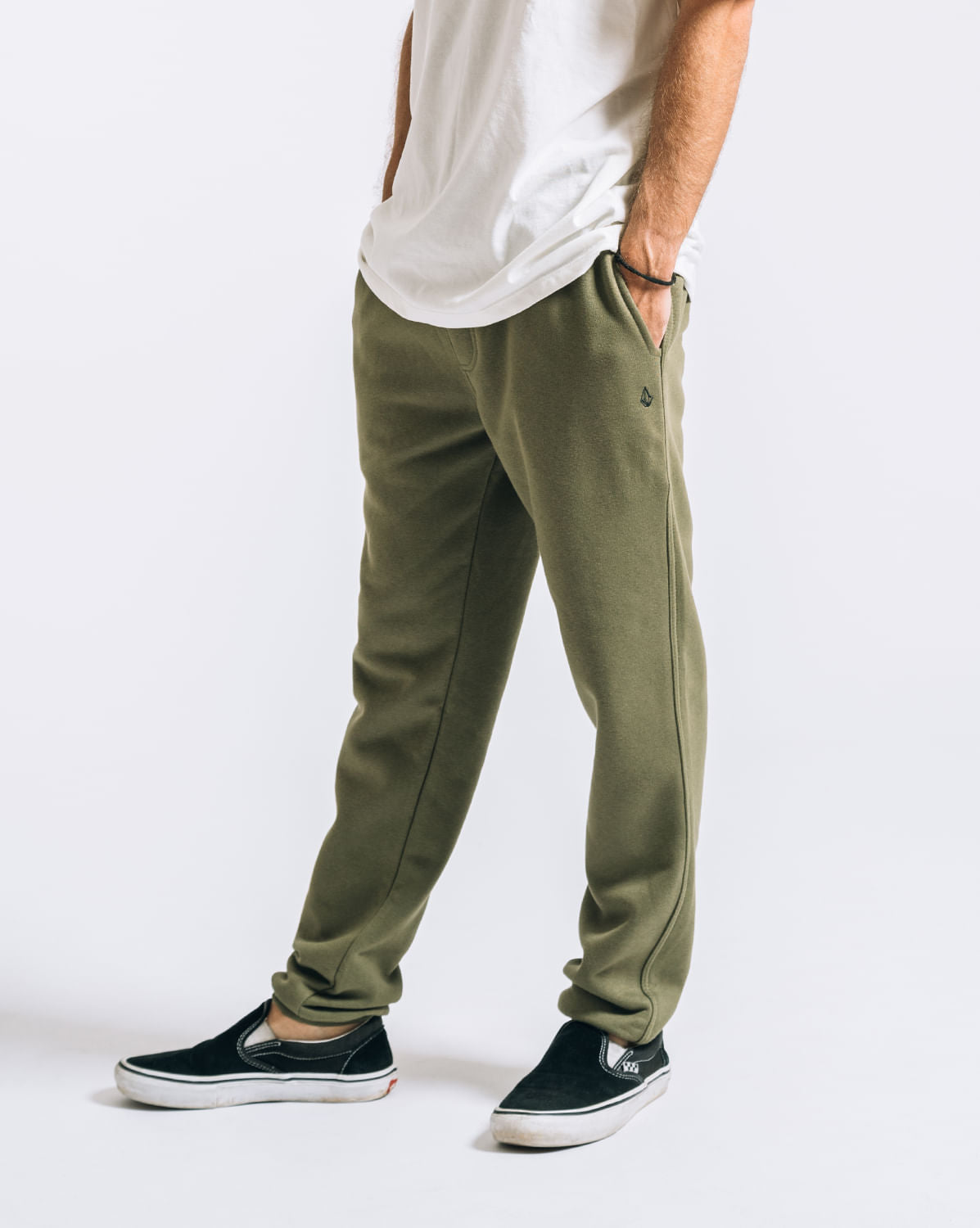 Calça Moletom Volcom Single Stone Militar