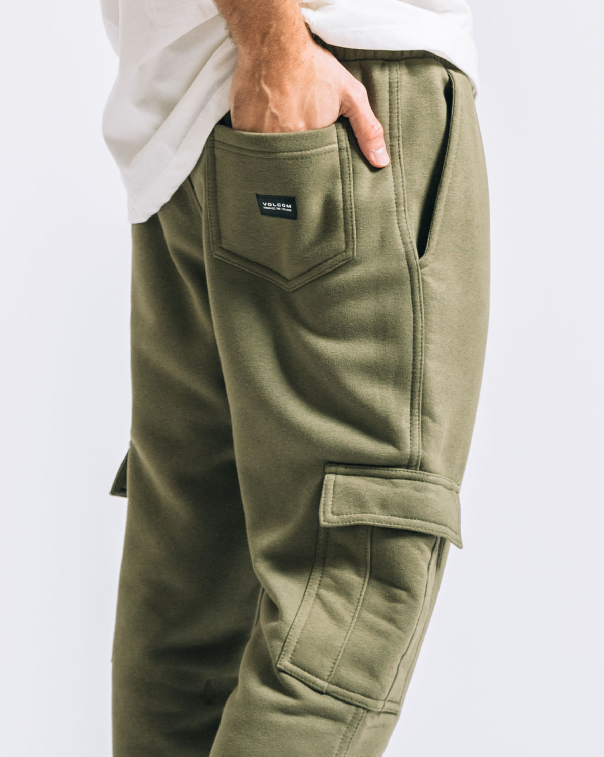 Calça Moletom Volcom Comf Cargo Militar