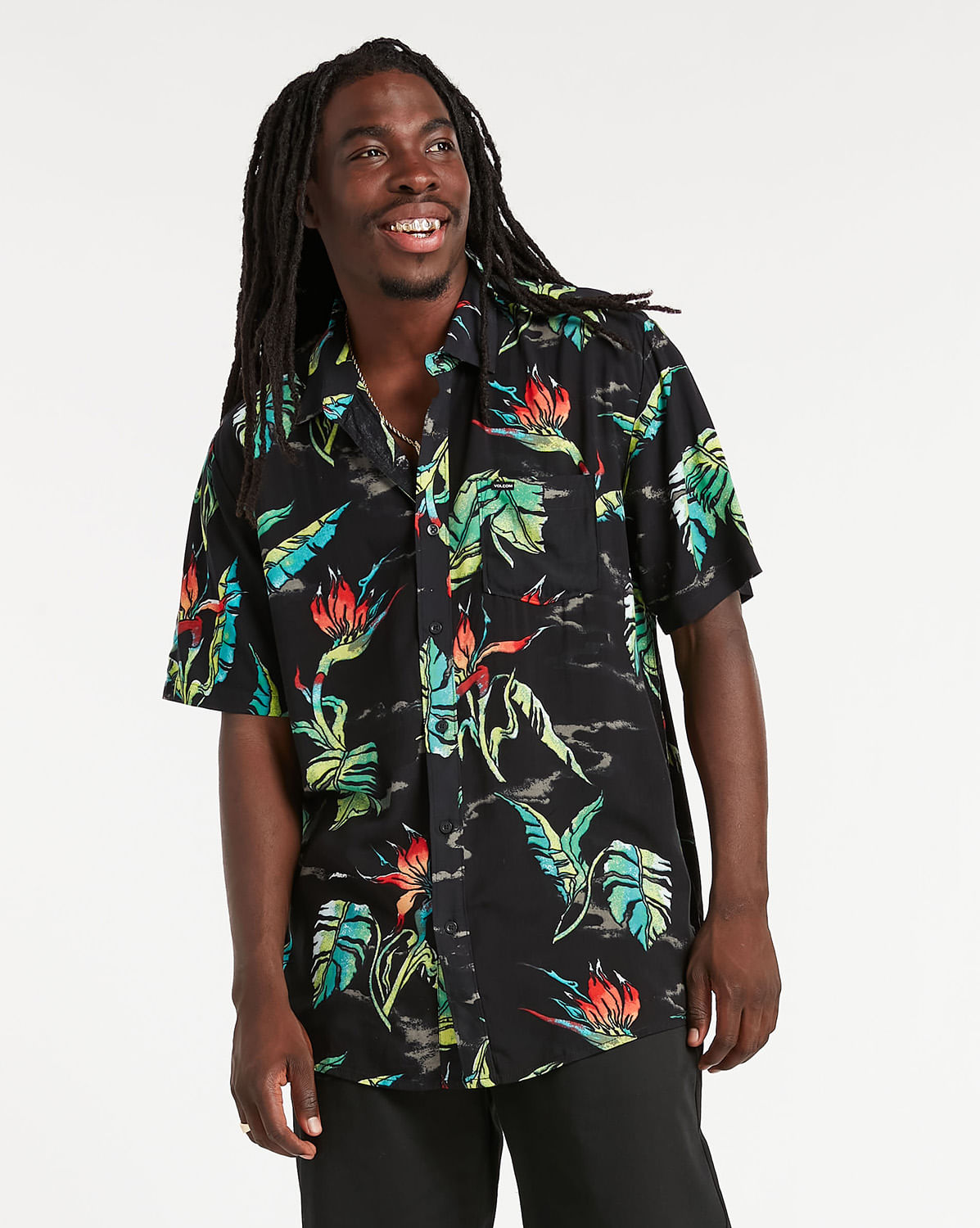 Camisa Volcom Birds Of Paradise Black