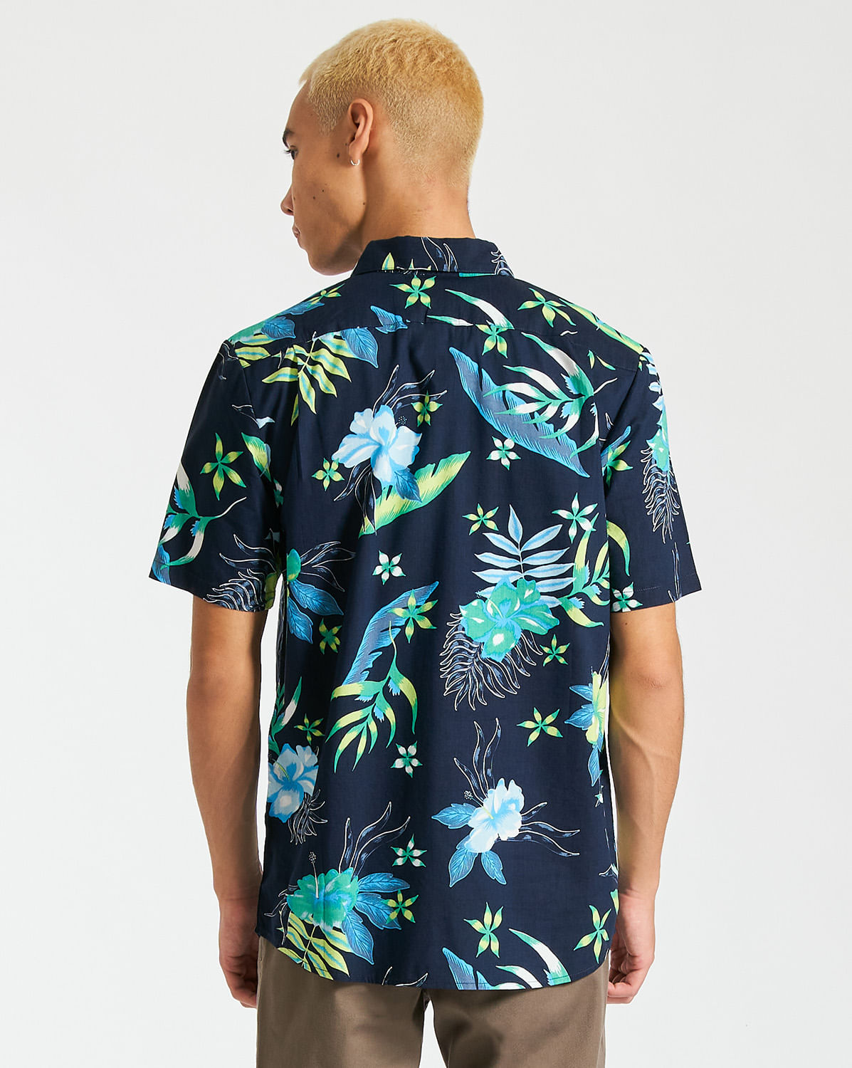 Camisa Volcom Sunriser Floral Short Sleeve Shirt Navy