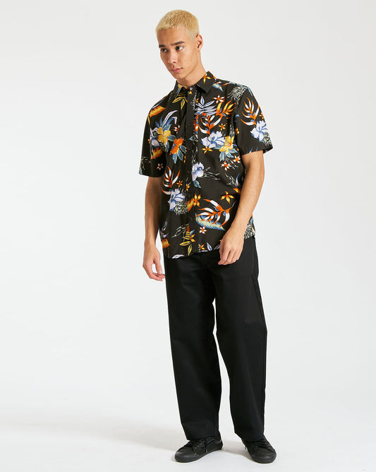 Camisa Volcom Sunriser Floral Short Sleeve Shirt Stealth