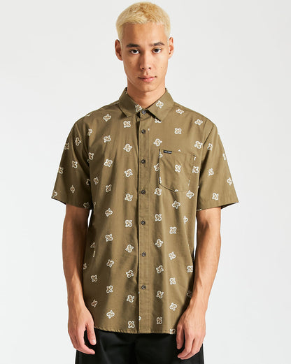 Camisa Volcom Scaler Stone Short Sleeve Shirt Expedition Green