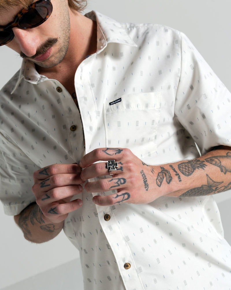 Camisa Volcom Bankstone White Combo