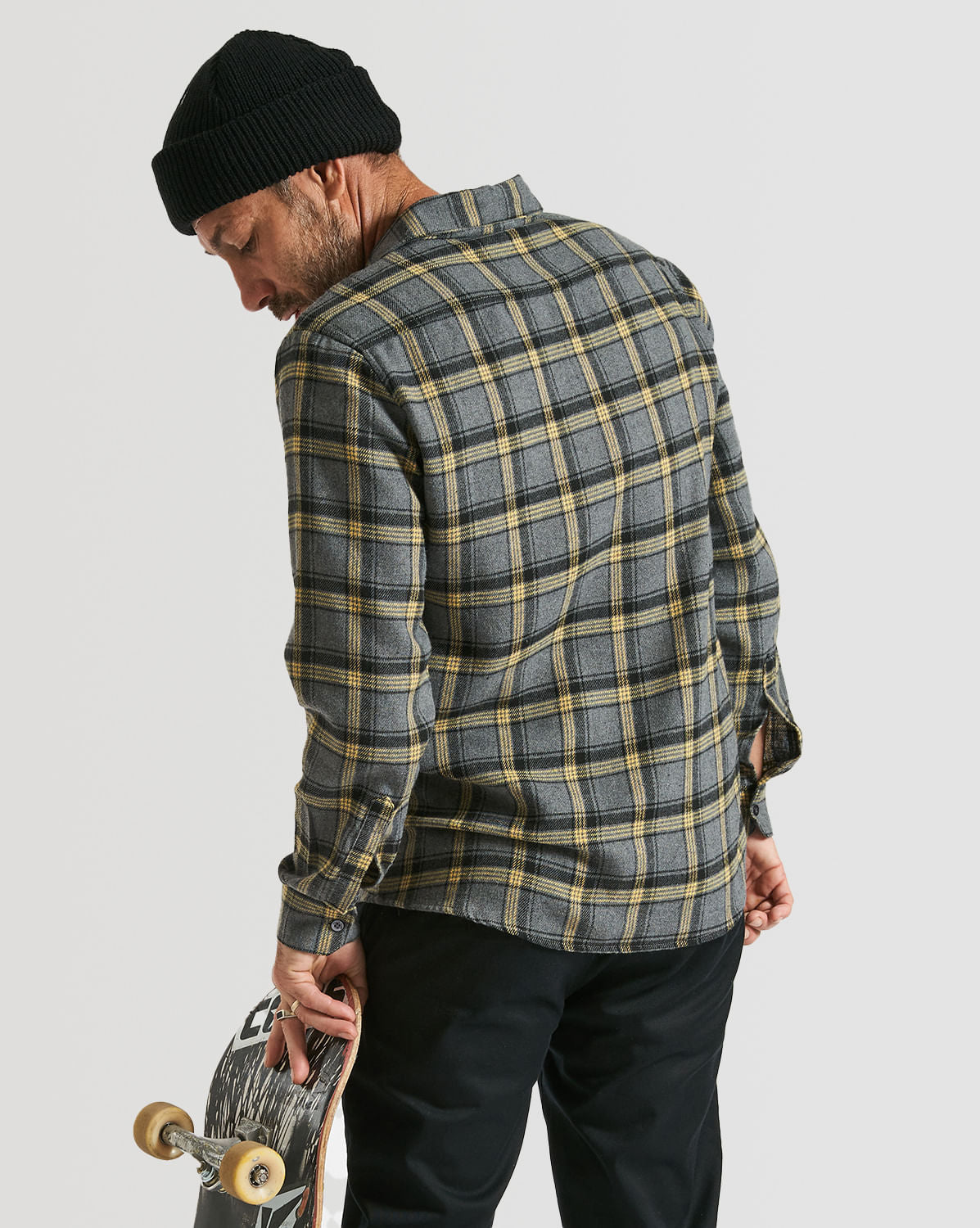 Camisa Volcom Manga Longa Caden Plaid Cinza