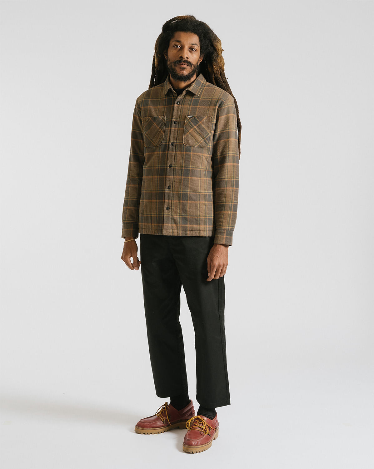 Camisa Flanela Volcom Brickstone Lined Mud