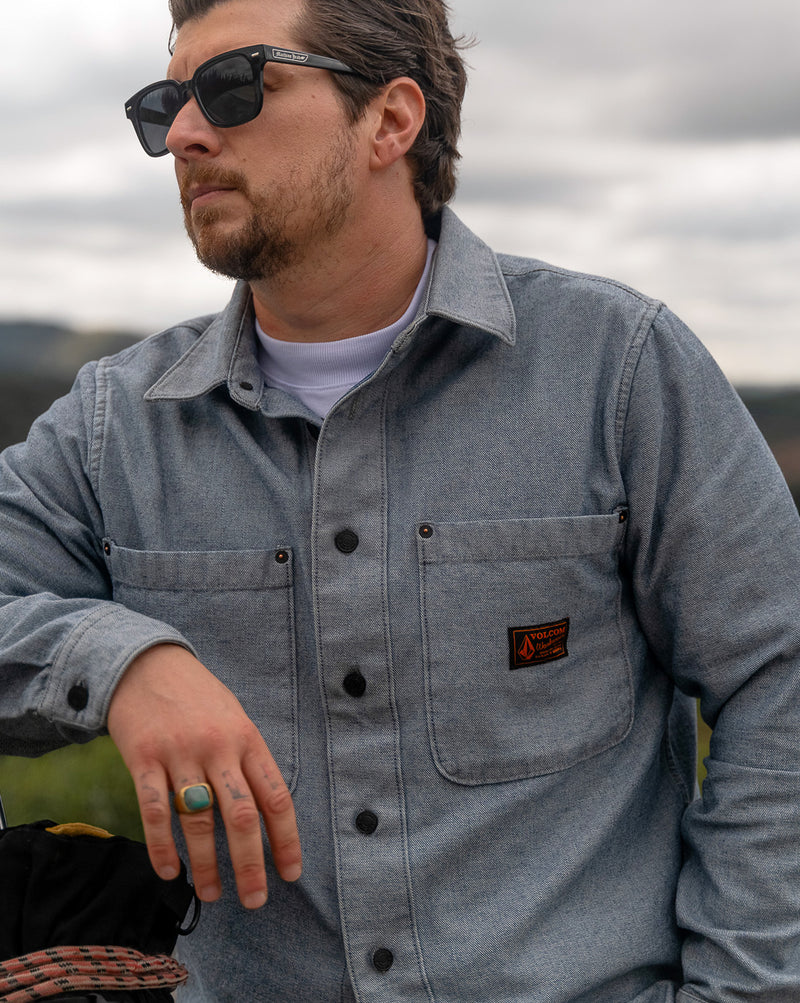 Camisa Volcom Levelstone Blue Wash