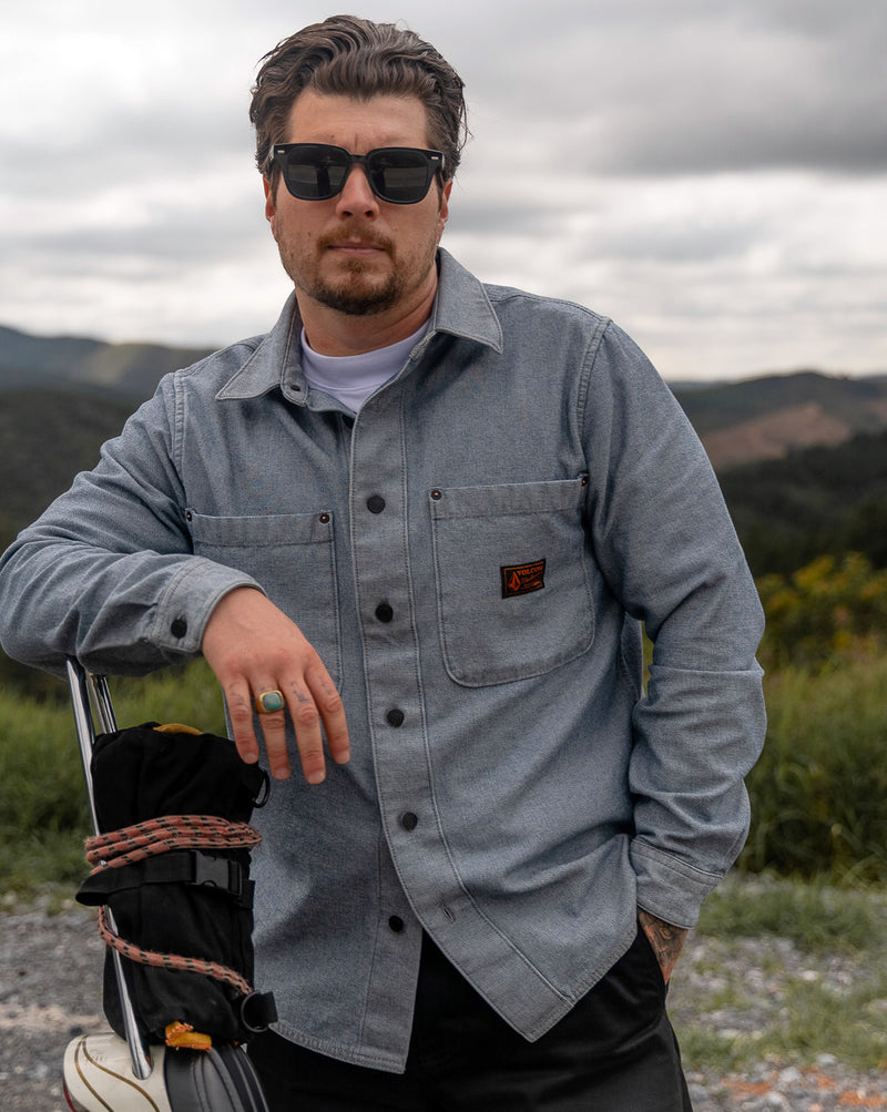 Camisa Volcom Levelstone Blue Wash