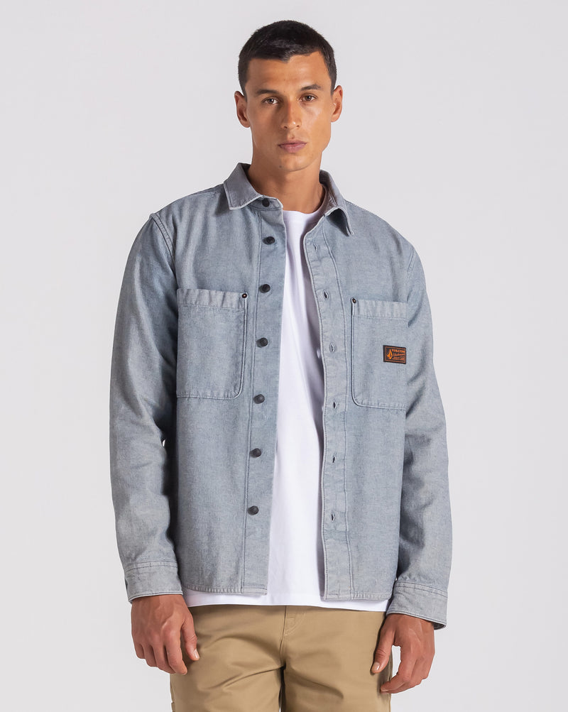 Camisa Volcom Levelstone Blue Wash