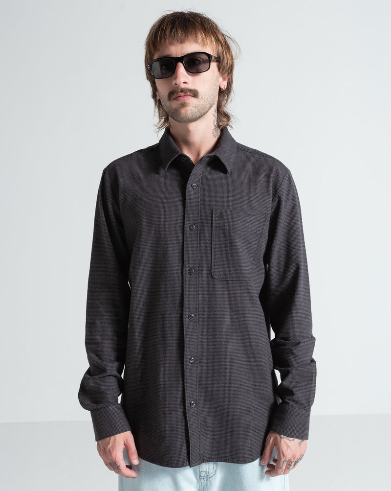 Camisa Manga Longa Volcom Date Knight Black Combo