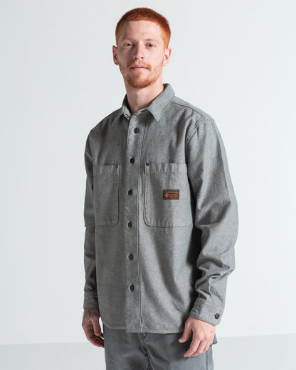 Camisa Manga Longa Volcom Levelstone Antique Black