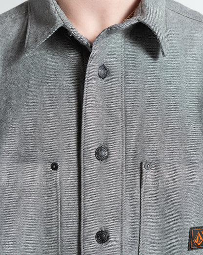 Camisa Manga Longa Volcom Levelstone Antique Black
