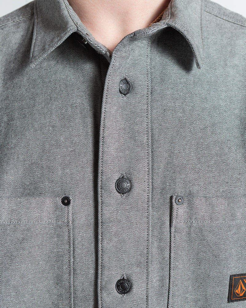 Camisa Manga Longa Volcom Levelstone Antique Black