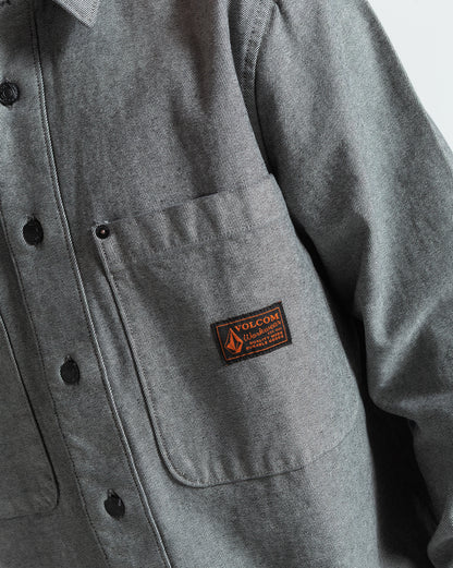 Camisa Manga Longa Volcom Levelstone Antique Black