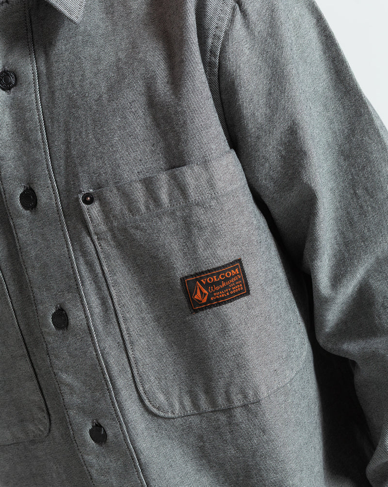 Camisa Manga Longa Volcom Levelstone Antique Black