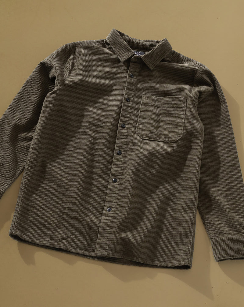 Camisa Manga Longa Volcom Fostered Dark Olive