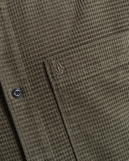 Camisa Manga Longa Volcom Fostered Dark Olive
