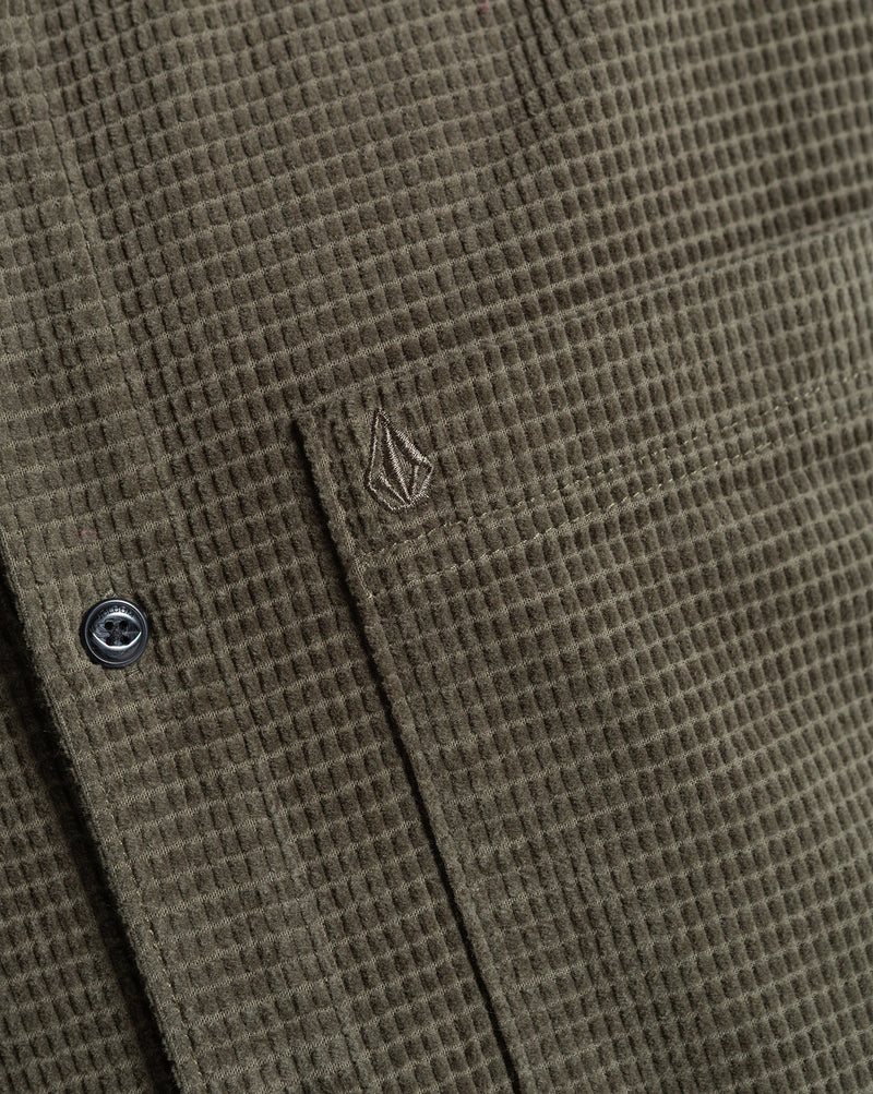 Camisa Manga Longa Volcom Fostered Dark Olive