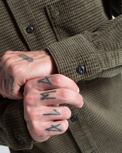 Camisa Manga Longa Volcom Fostered Dark Olive