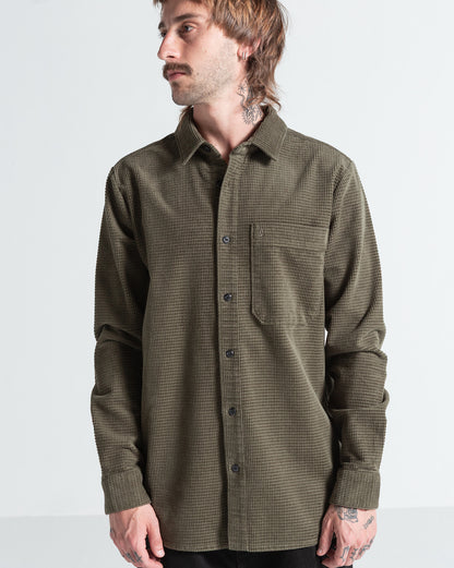 Camisa Manga Longa Volcom Fostered Dark Olive