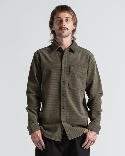 Camisa Manga Longa Volcom Fostered Dark Olive