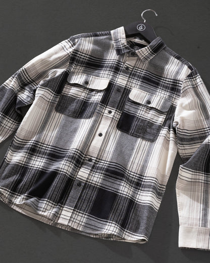 Camisa Manga Longa Volcom Park Dirty White