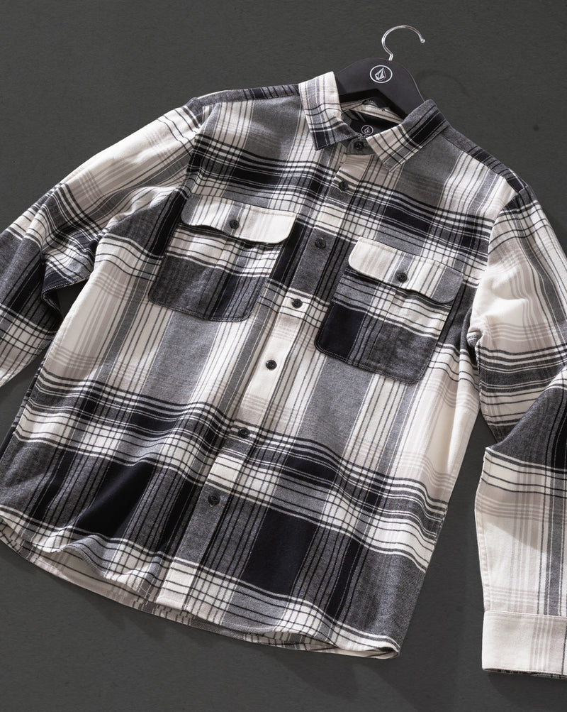 Camisa Manga Longa Volcom Park Dirty White