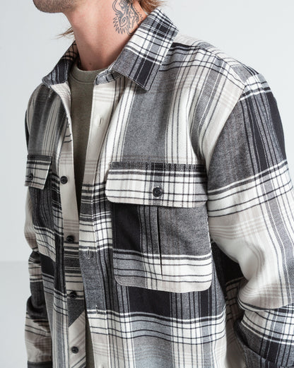 Camisa Manga Longa Volcom Park Dirty White