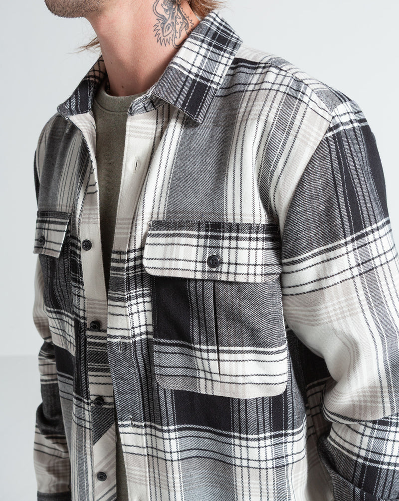 Camisa Manga Longa Volcom Park Dirty White