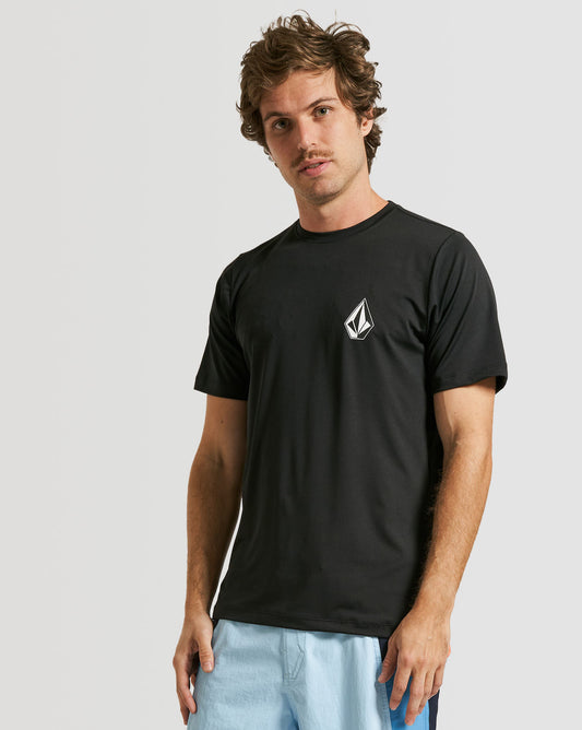 Lycra Volcom Manga Curta Stonetech Preta