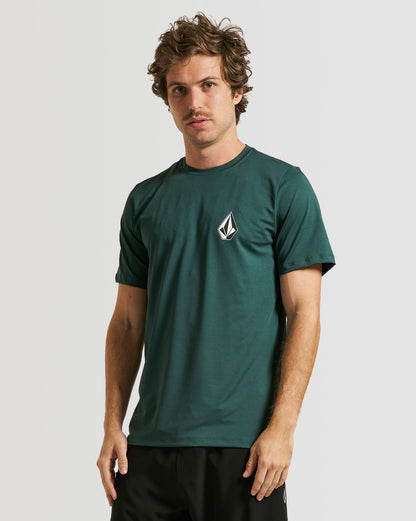 Lycra Volcom Manga Curta Stonetech Verde