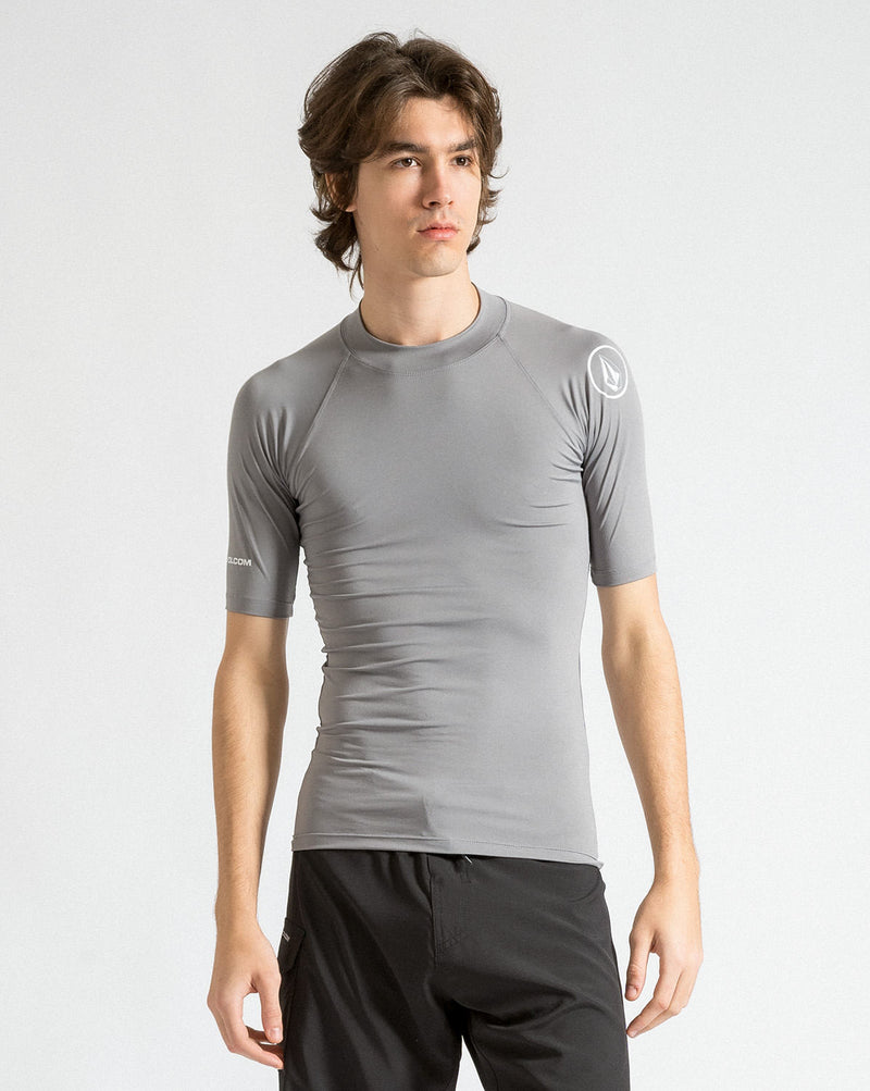 Lycra Volcom Manga Curta Lido Stone Chumbo