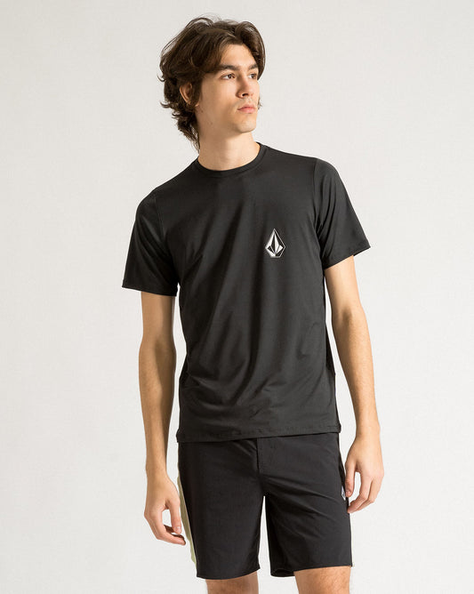 Lycra Volcom Manga Curta Iconic Stone Preta