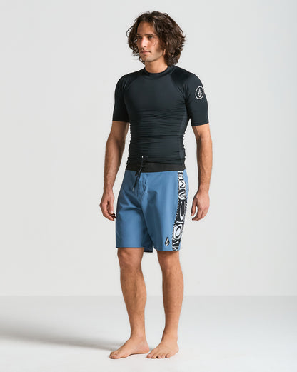 Lycra Volcom Manga Curta Circle Stone Preta