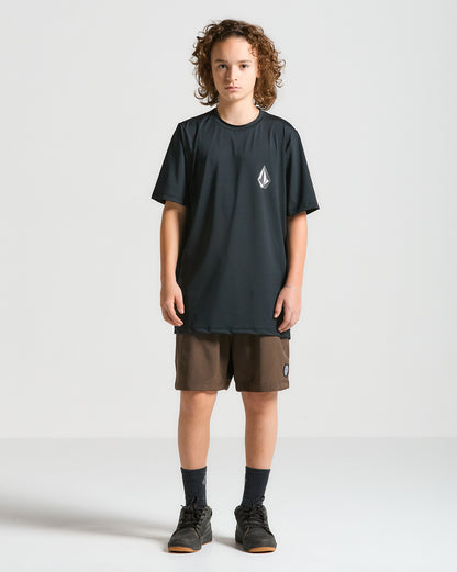 Lycra Volcom Manga Curta Iconic Stone Preta